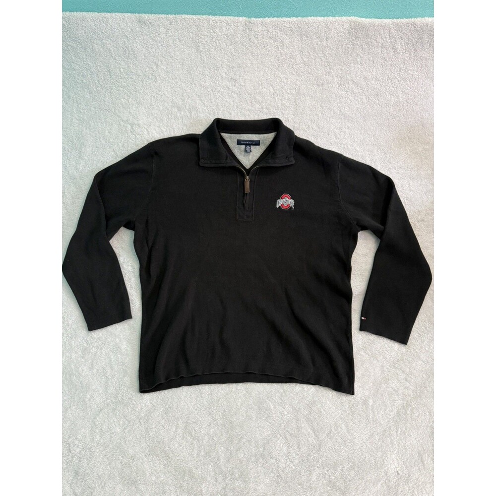 Ohio State Buckeye Tommy Hilfiger Golf Black 1/4 Zip  Pullover Size XXL